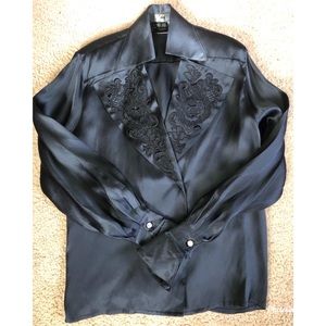 100% silk vintage blouse